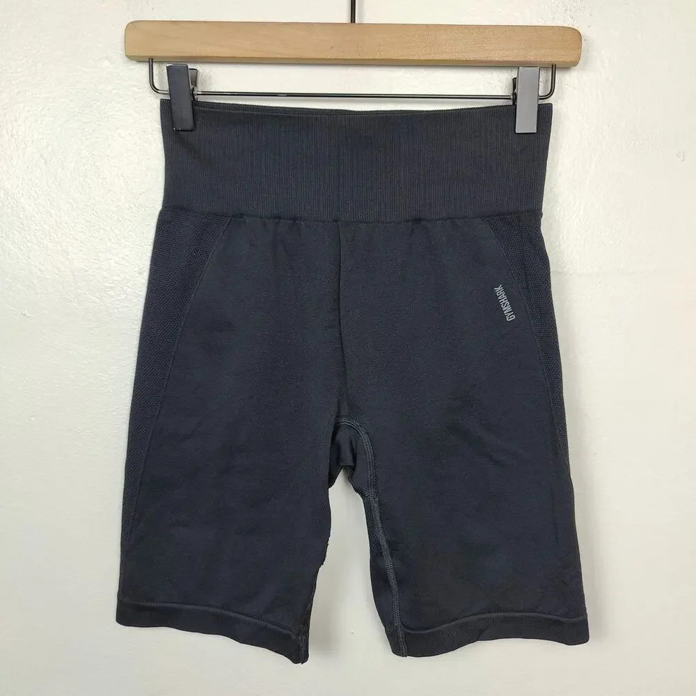 Gymshark Vital Seamless Shorts Womens Small‎ Black High Waist Yoga Gym
